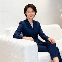 某国际运动品牌中国市场总监林晓雯，短发干练，穿着深蓝色商务套装，坐在品牌体验中心的白色沙发上